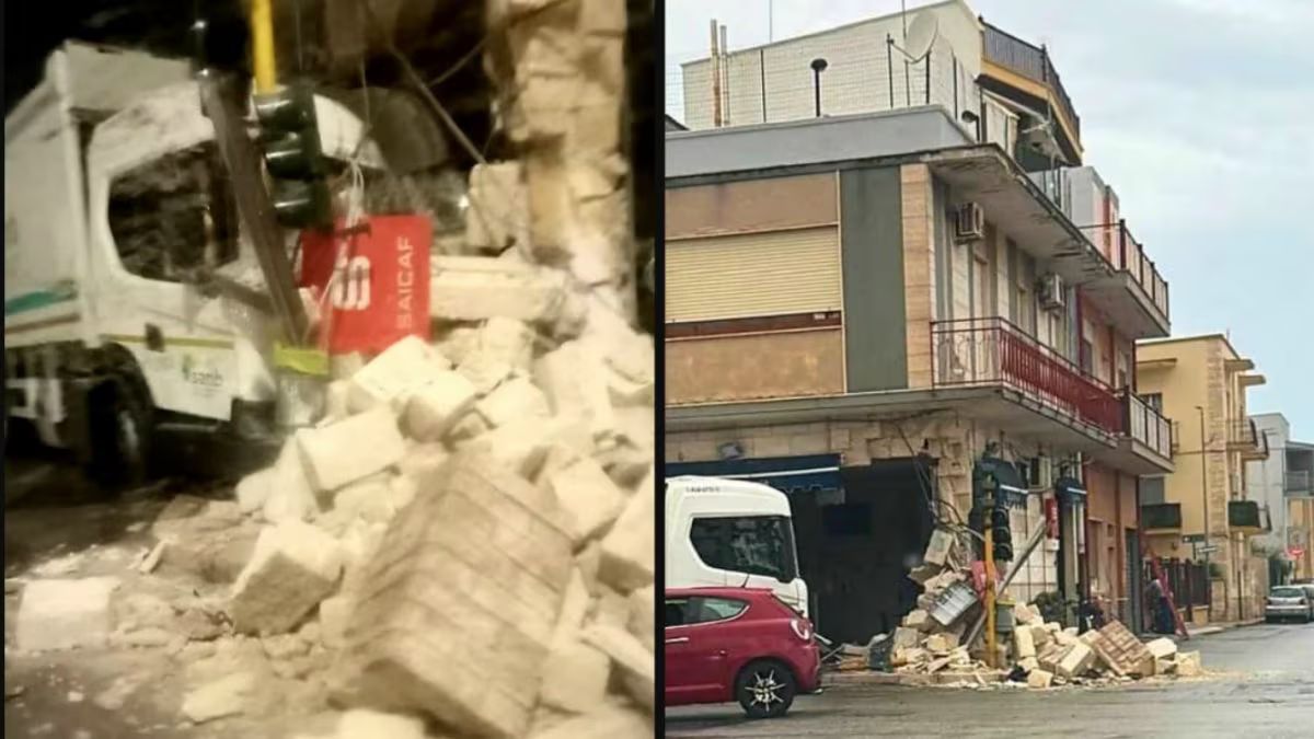 Camion dell’immondizia si schianta contro un bar: incidente spaventoso a Capurso