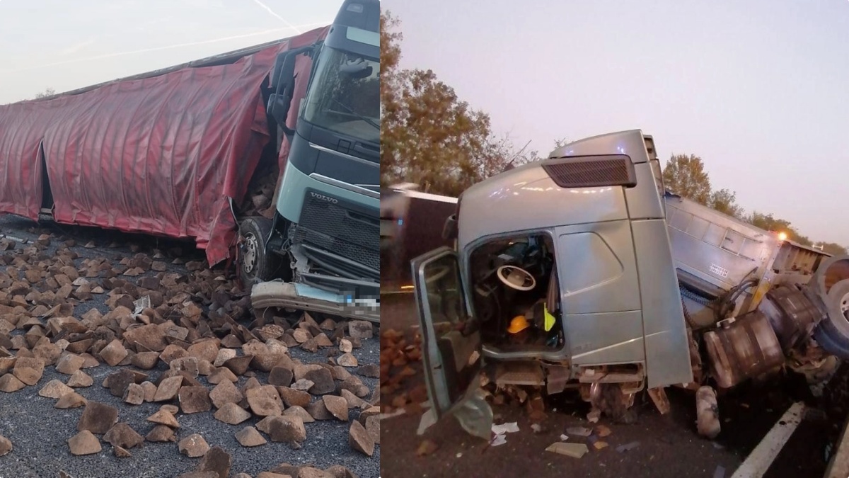 Bologna, incidente in A14: camion di pietre si ribalta. Lunghe code