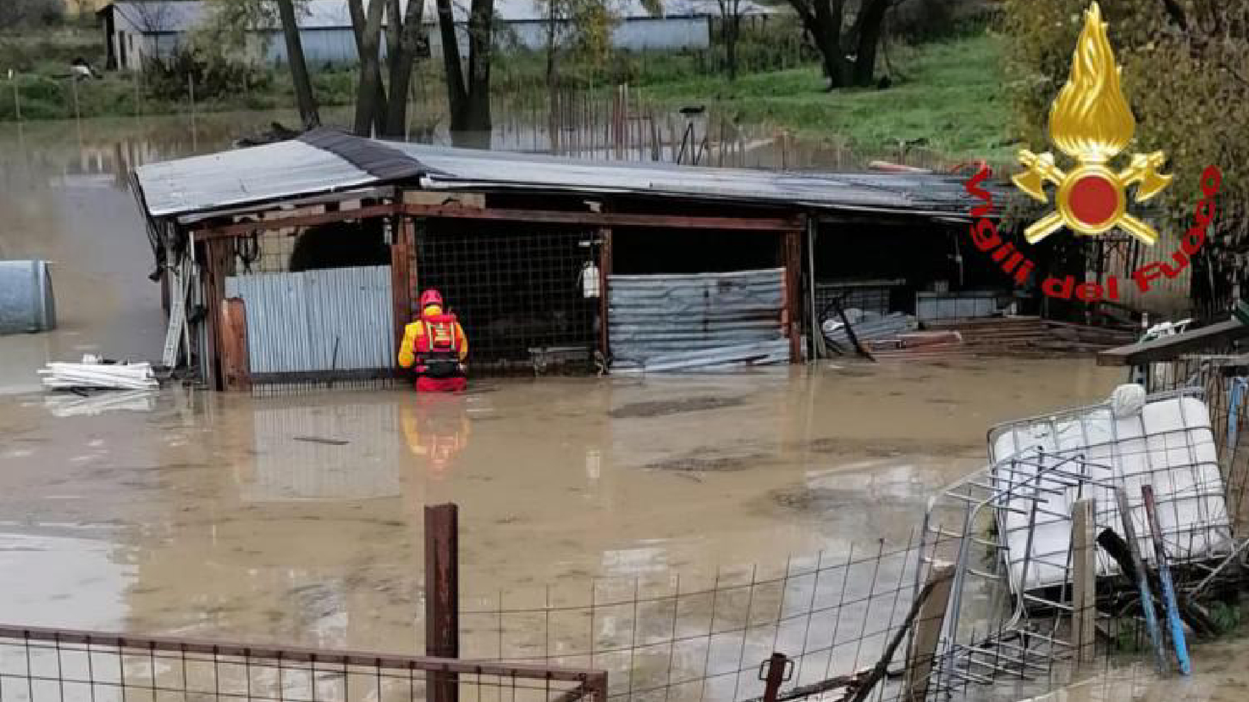 Maltempo a Rieti: danni, crolli e allagamenti. Vigili del fuoco in azione per oltre 40 interventi