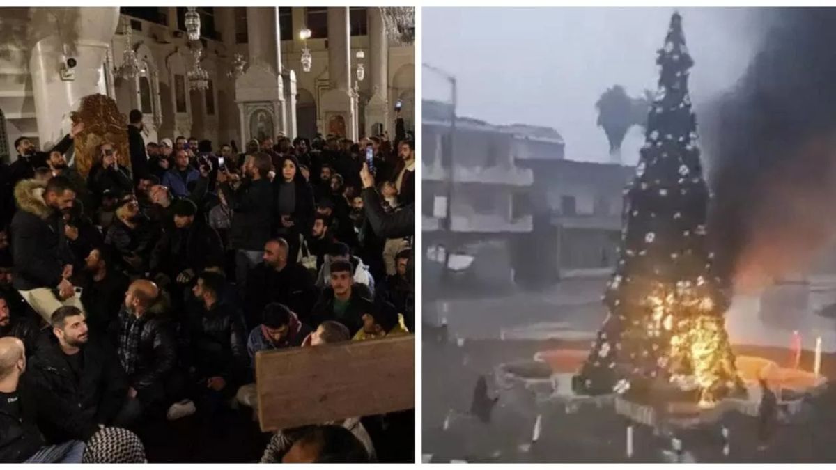 Siria, albero di Natale dato alle fiamme: esplode la protesta dei cristiani