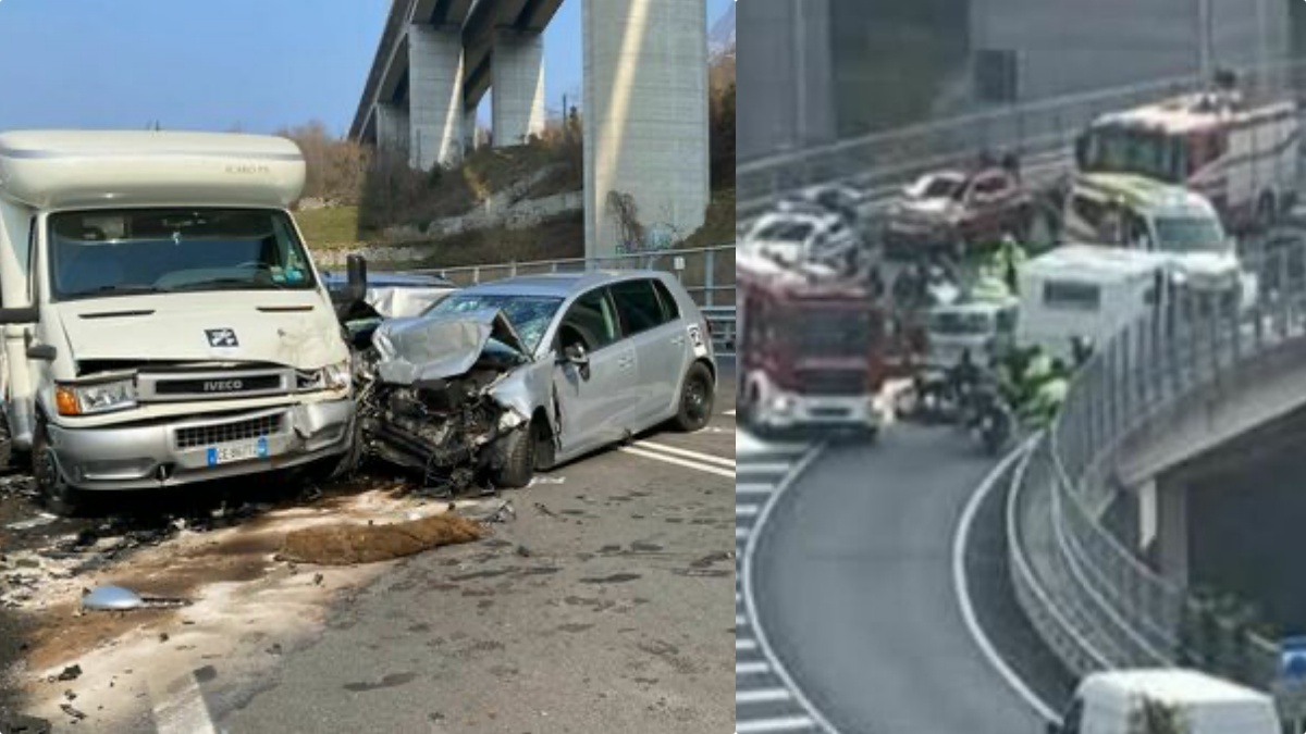 Vittorio Veneto, incidente tra auto e camper: morta una bambina di 4 anni, sette feriti