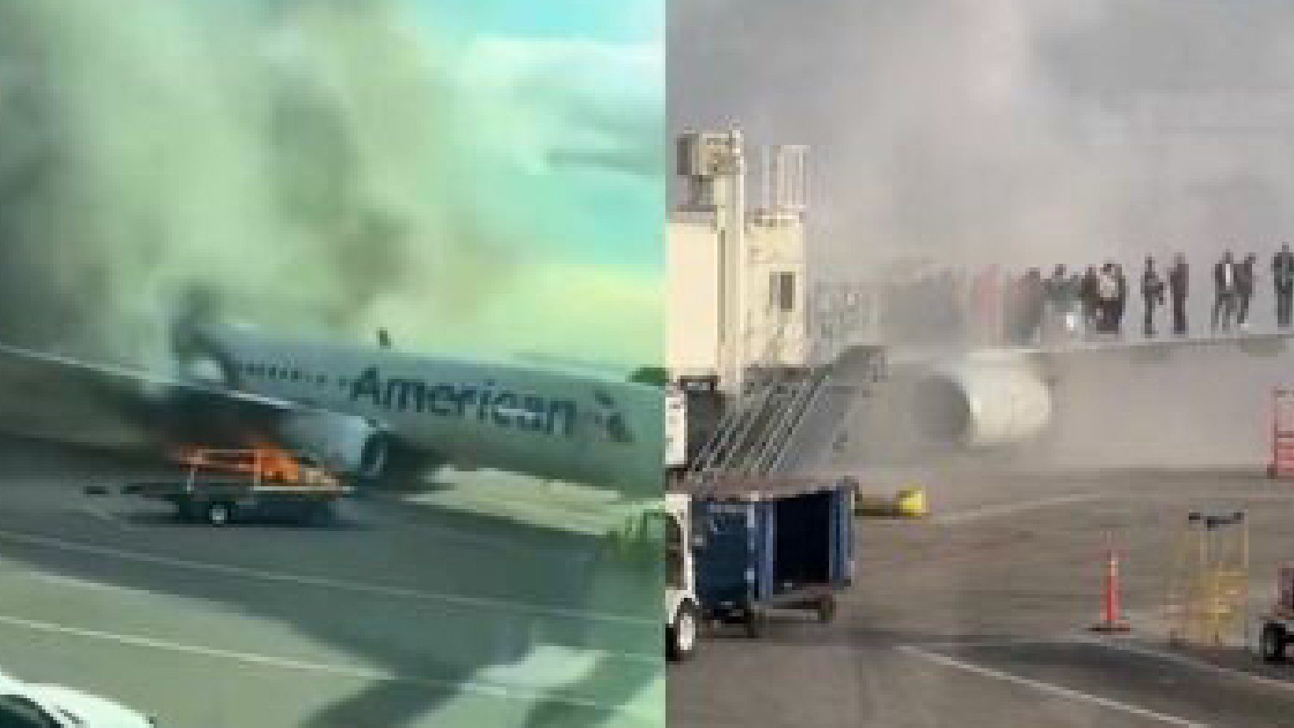 Aereo dell’American Airlines prende fuoco, evacuati i passeggeri