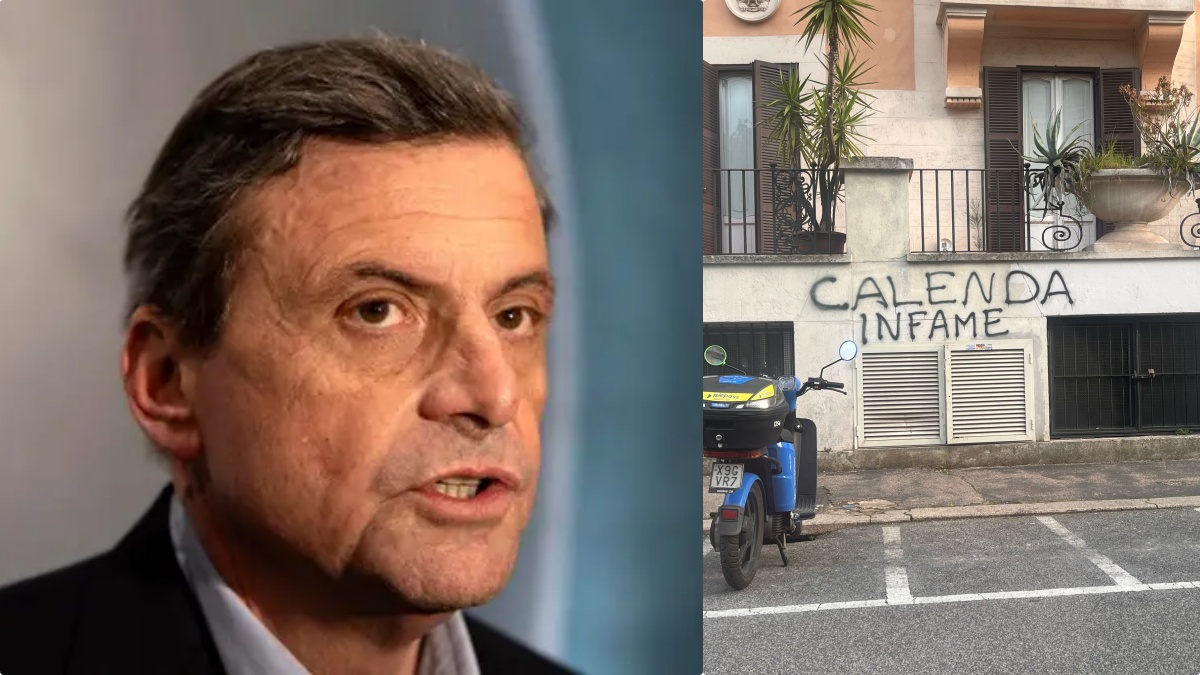 Calenda, scritta intimidatoria davanti scuola del figlio: “Vigliacchi venite da me”